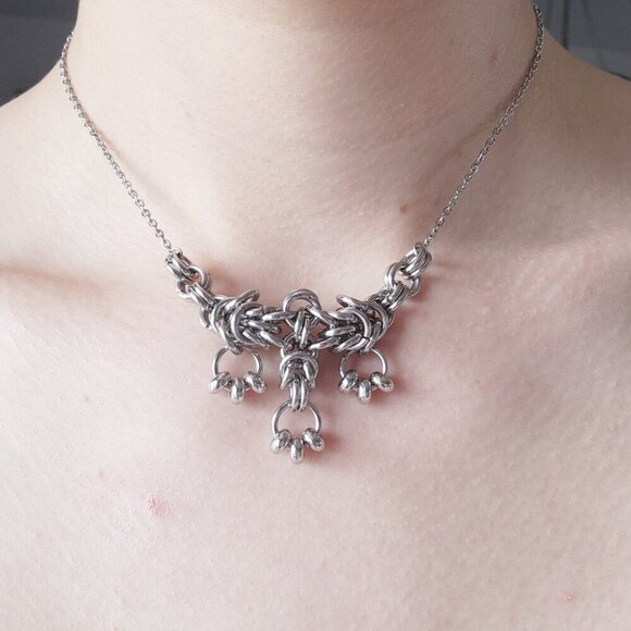 Gothic silver chandelier choker necklace ✦ unique silver choker necklace ✦ - Picture 1 of 5